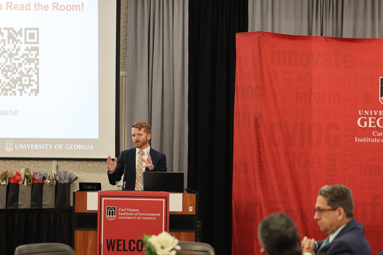 Dr. Daniel Gibbs of the University of Georgia School of Social Work delivers the keynote address, “Preserving Humanity in Public Defense Leadership.”