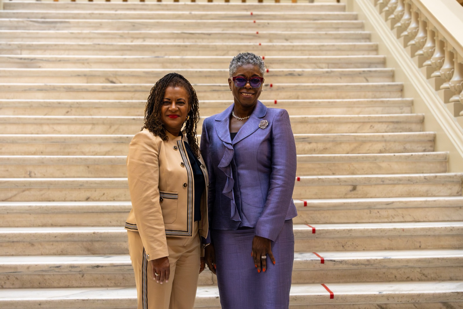 The Honorable Jewel C. Scott, Superior Court Judge of Clayton County, pictured with Executive Director Omotayo Alli following her keynote address.